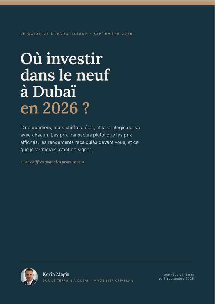 Couverture du guide : Où investir dans le neuf à Dubaï en 2026 ?